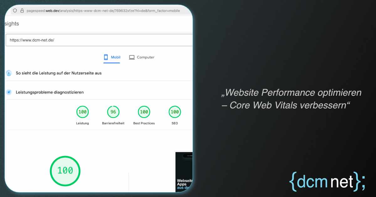 Core Web Vitals Performance – Symbolbild