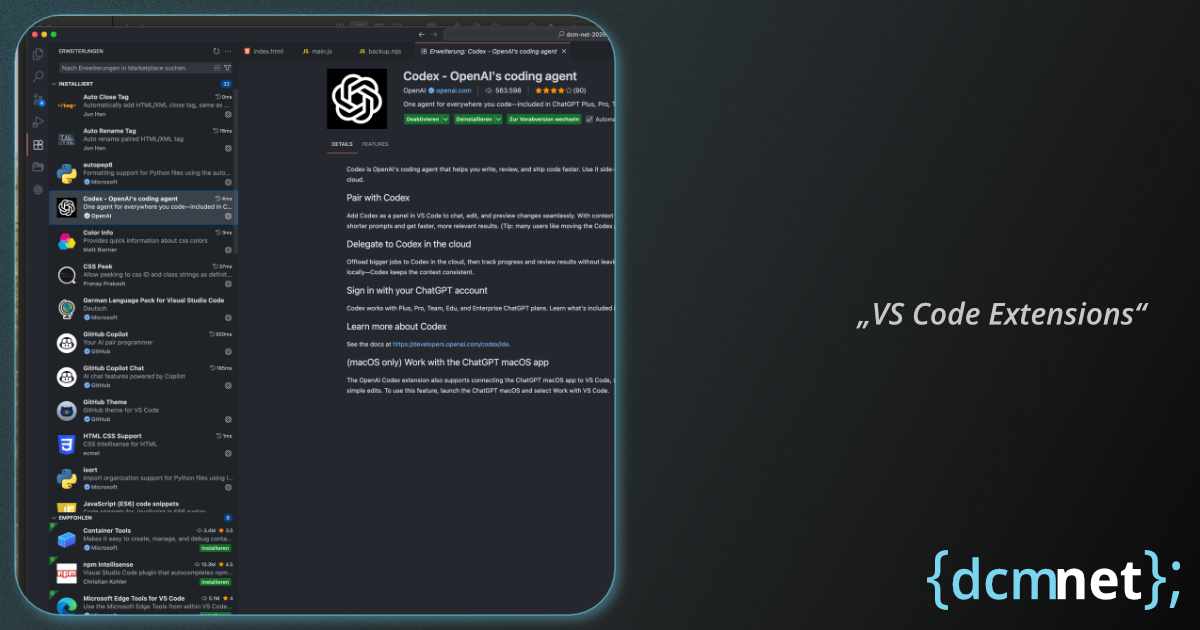 VS Code für Webentwicklung – Extensions & Workflows – Symbolbild