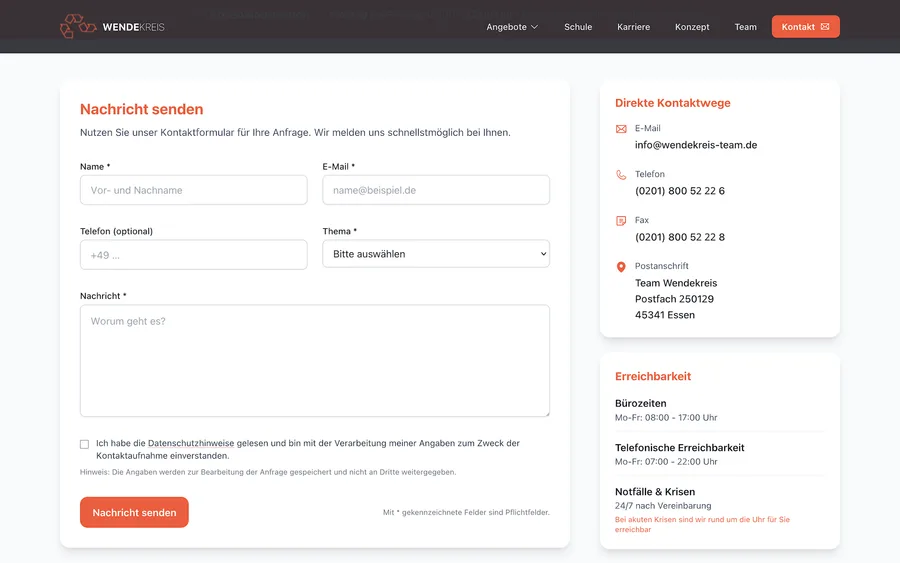 WENDEKREIS Kontaktseite
